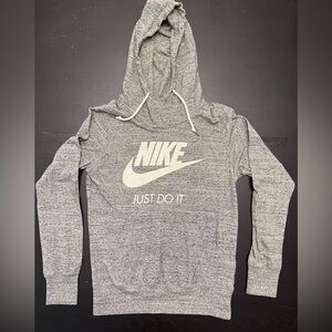 Heather Gray Nike Swoosh Lightweight Hoodie - Medium